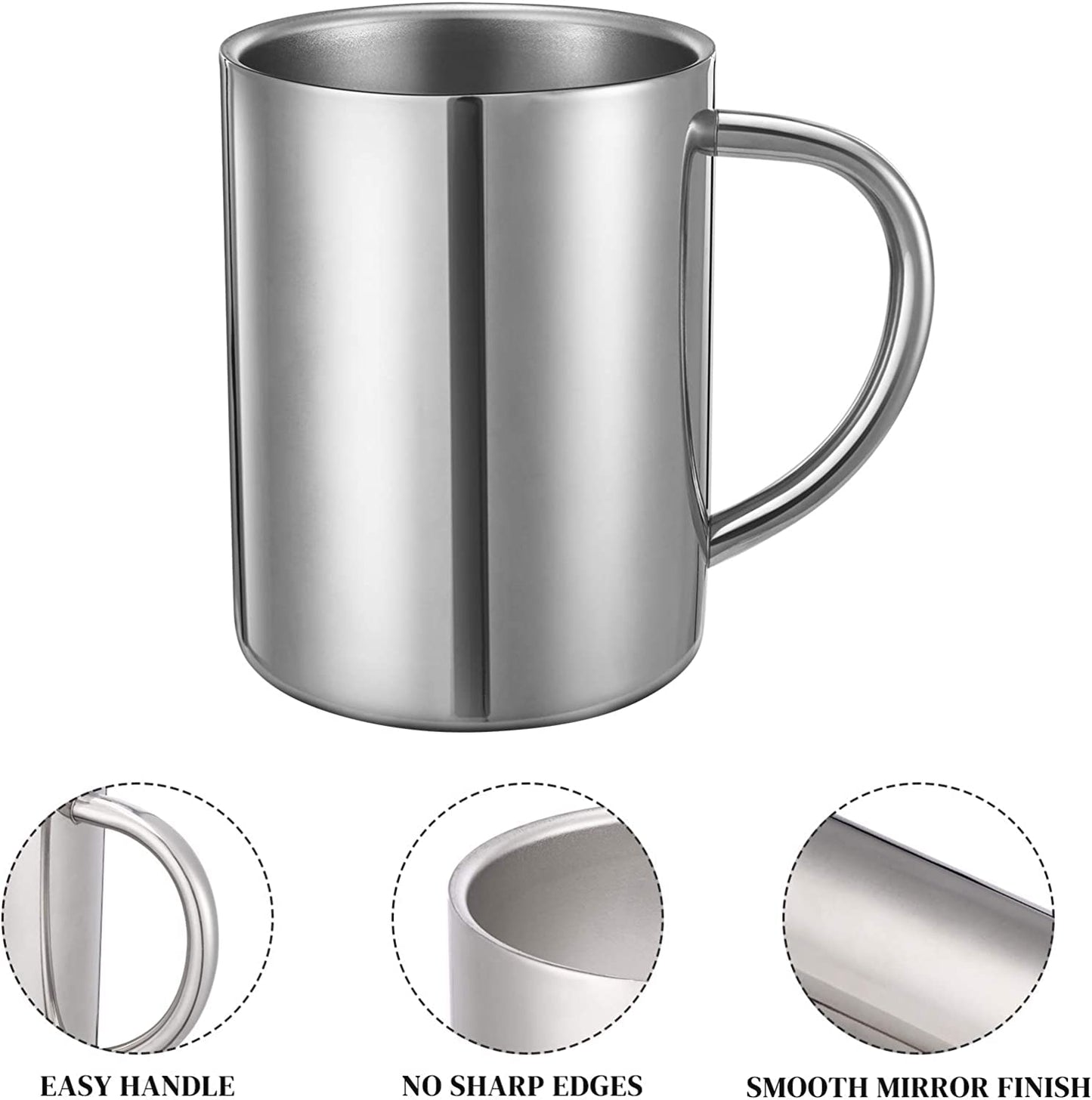 Rudra Exports Stainless Steel Double Wall Coffee Mug 500 ml Coffee Mug Tea Cups, Camping Mugs Sets (Pack of 1)