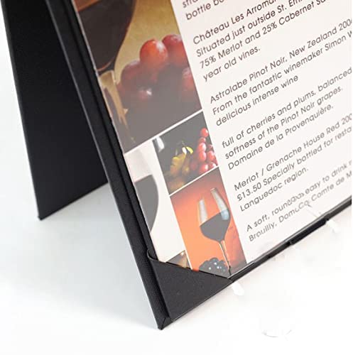Rudra Exports Leather Menu Sign Display Stand for cafes Bars or Restaurant Presenter, Menu Holder Menu Covers for Specials or Drinks A4 Size : Black