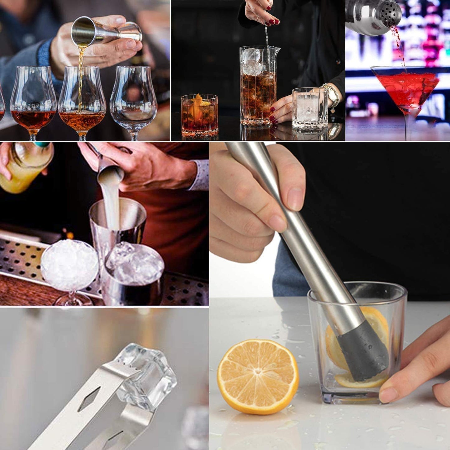 Rudra Exports 3 Glasses Bar Set | Travel Bartender Kit | Portable Leatherette Bar Set for Car, Home,Bar Tools Set (Brown)