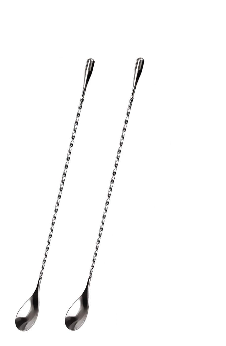 Rudra Exports Stainless Steel Cocktail Picks & Teardrop Mixing Spoons, 10 Pieces Cocktail Picks and 2 Pieces Bar Cocktail Stirrer Spoon: 12 Pcs.