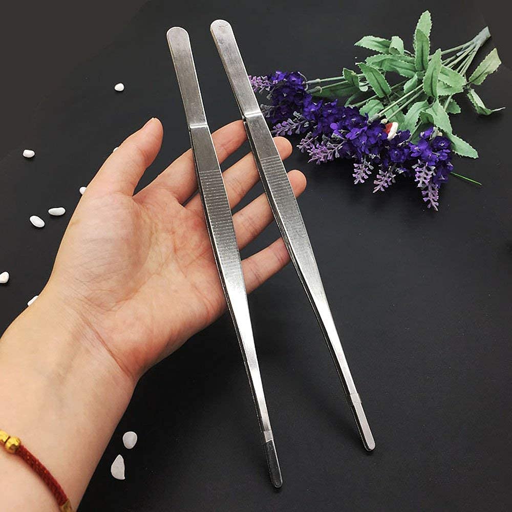 Rudra Exports Culinary Chef Tweezer 6 Inches, Food Placement Tweezer, Precision Tongs with Offset Fine Tip - 1 Pc.