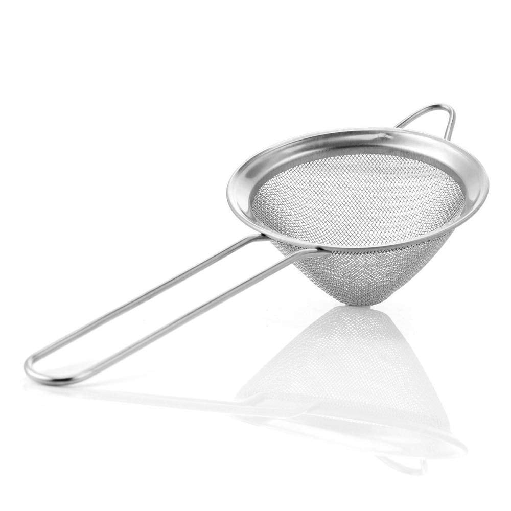Rudra Exports Strainer Stainless Steel Fine Mesh Strainer, Food Strainers, Small Strainer,Tea Strainer, Bar Strainer, Bar Funnel Style Strainer 3 inch: 1 Pc.