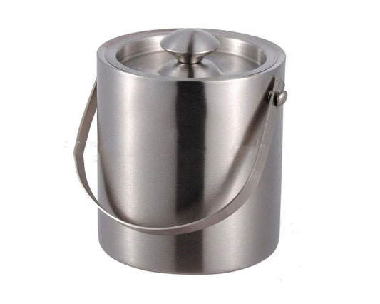 Rudra Exports Double Walled Ice Bucket Stainless Steel with Ice Tong I Bar Bucket I Ice Cube Storage Box