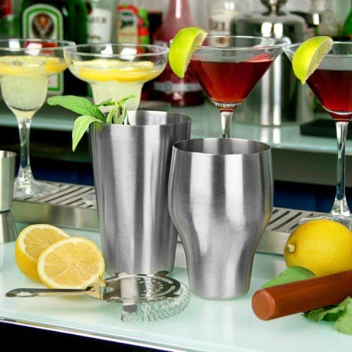 Rudra Exports French Stainless Steel Boston Shaker Cocktail Shaker 500 ml - Martini Drink Mixer - Professional bar Ware Bartender Tool