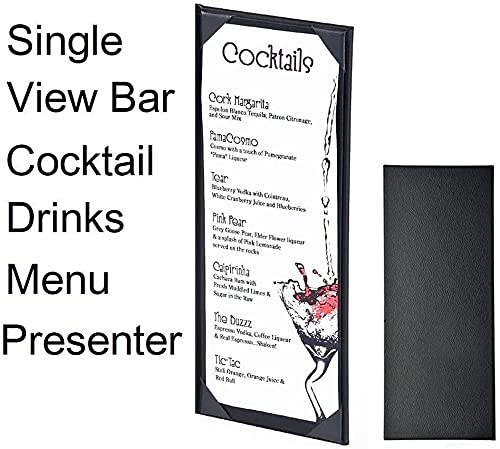 Rudra Exports Single View Menu Covers Leather Menu Holder One Page Panel for Restaurant, Bar Cocktail Pad,Folder Beverage List Wine List: 1 Piece