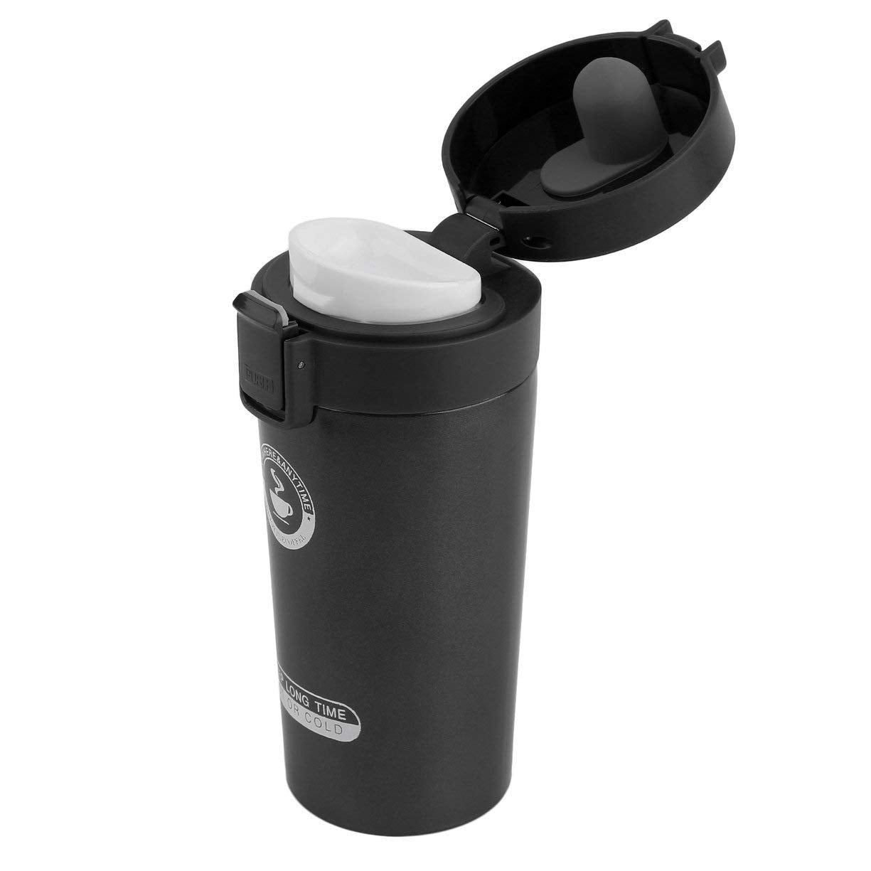 Rudra Exports Double Wall Vacuum Insulated Travel Stainless Steel Coffee 300ml (Black)