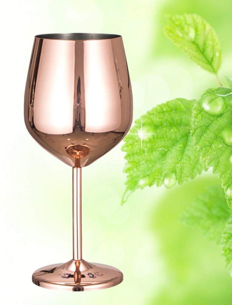 Rudra Exports Stainless Steel Stemmed Wine Glasses, Shatter Proof Unbreakable Wine Glass Goblets,Premium Gift for Men and Women - 350 ml Set of 2 Pcs