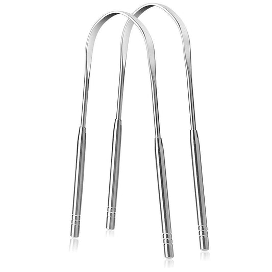 Rudra ExportsTongue Cleaner, Medical Grade Stainless Steel, Stainless Steel Tongue Cleaner for Both Adult and Kids : 2 Pcs Set