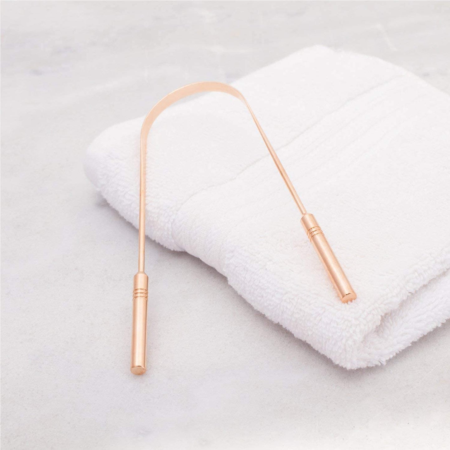 Rudra Exports Pure Copper Yoga Tongue Scraper, Tongue Cleaner for Bad Breath Plaque Removal Antibacterial Daily Oral Hygiene Tongue Cleaner: 3 Pcs