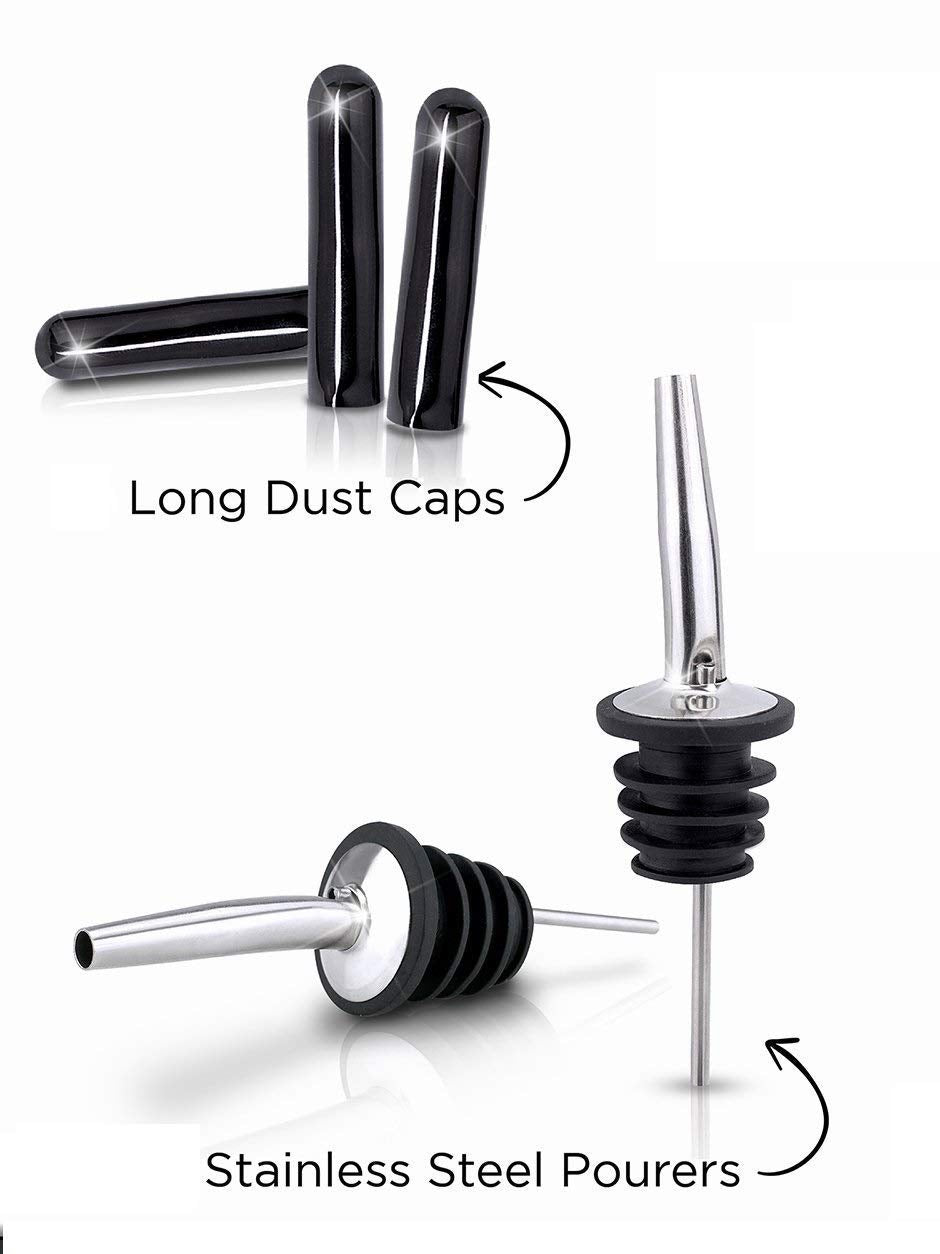 Rudra Exports Metal Bottle Pourers Pouring Spouts for Liquor Wine  (3 Pack) with Free Dust Covers