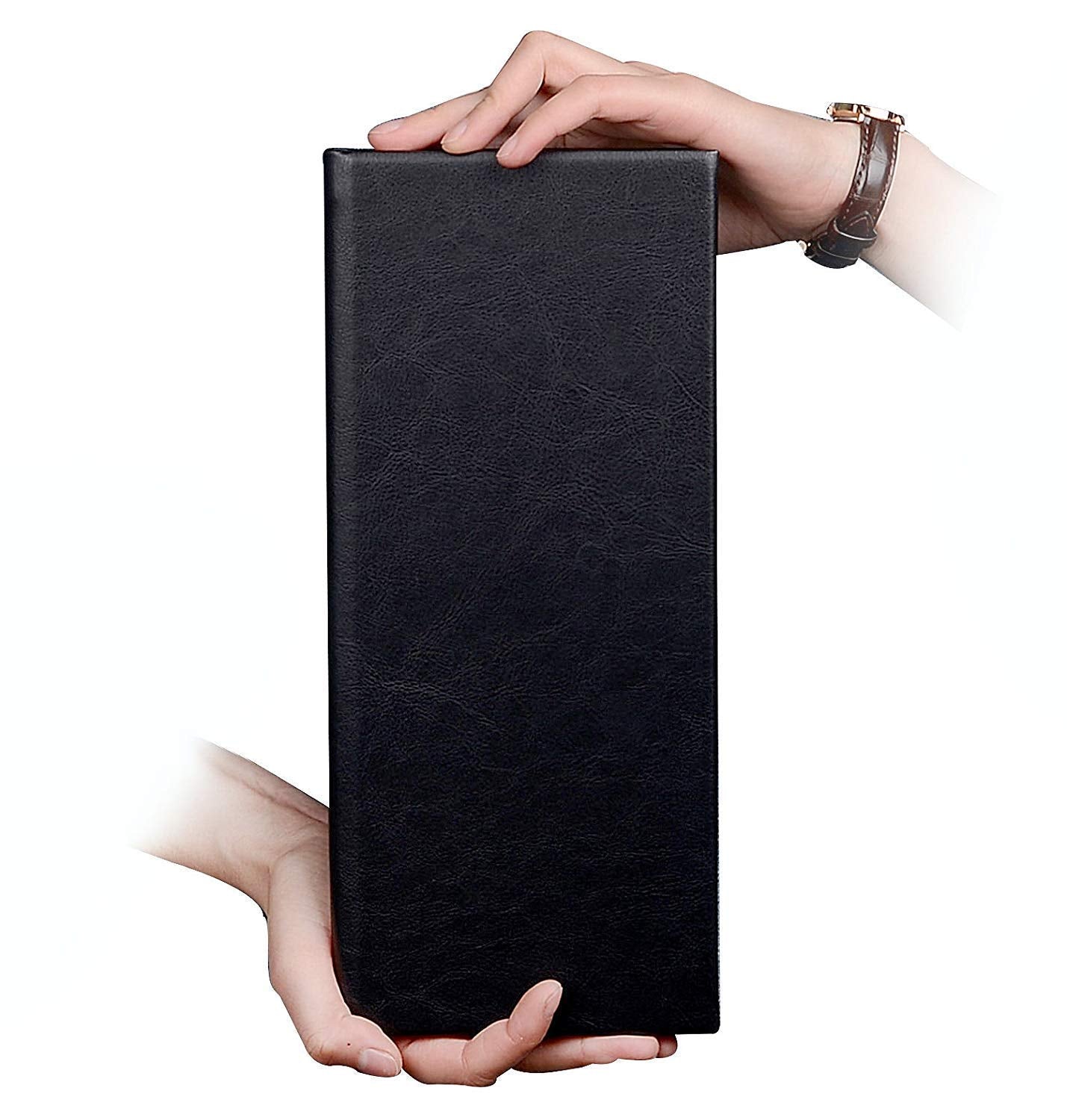 Rudra Exports Leather Book Style Double Fold Panel Menu Cover Folder, Binder Style Bar Cocktail Folder, Restaurant Menu Covers, Cocktail Menu Folder, Juice and Beverage Folder Black : 01 Pc.