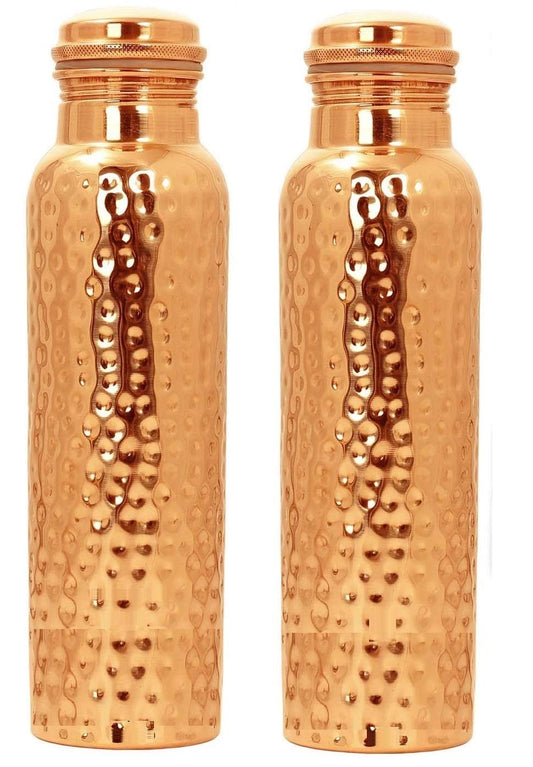 Rudra Exports Hammered Copper Water Bottles 1 Litre Best Combo
