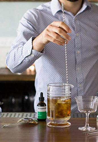 Rudra Exports Teardrop Bar Spoon, Extra Long Bar Stirrer 40 cm, Cocktail Spoon Mixing Spoon Stainless Steel Professional Cocktail Bar Tool Japanese Style Teardrop End Design - 4 Pc.