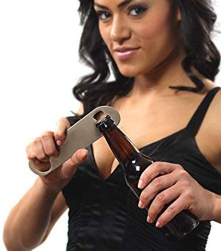 Rudra Exports Heavy Duty Stainless Steel Flat Bottle Opener Bar Blade Speed Opener, Beer Bottle Opener for Kitchen Bar Set of 4 Pcs