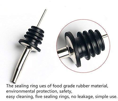 Rudra Exports Liquor Metal Pourers Classic Free Flow Bartender Bottle Pourer with Tapered Spout Set of 4 Pcs