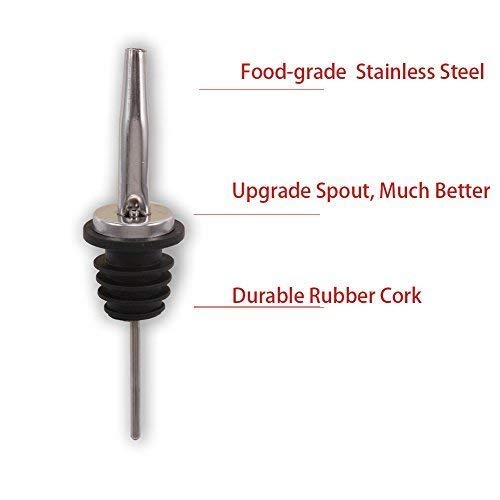Rudra Exports Liquor Metal Pourers Classic Free Flow Bartender Bottle Pourer with Tapered Spout Set of 4 Pcs