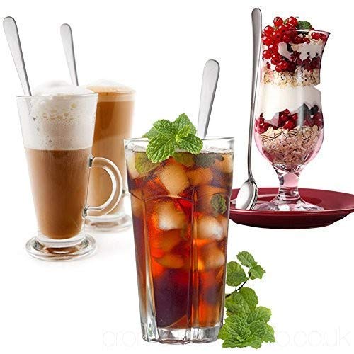 Rudra Exports Extra Long Spoon for Ice Tea, Coffee Ice Cream Spoon for Tall Glasses, Milkshake Spoon: 24 Pcs Set