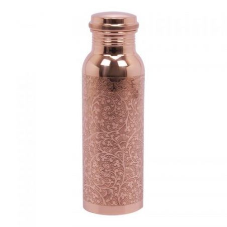 Rudra Exports Hammered Pure Copper Water Bottle and Itching Pure Copper Water Bottle 1000 ML