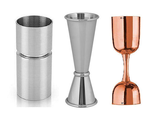 Rudra Exports Steel Peg Measure Bar Tool - Set of 3 Measuring Bar Cup Silver