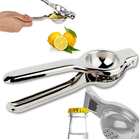 Rudra Exports Pure Stainless Steel Lemon Squeezer Lemon Squeezer for Kitchen Two in One Squeezer (Opener + Squeezer)