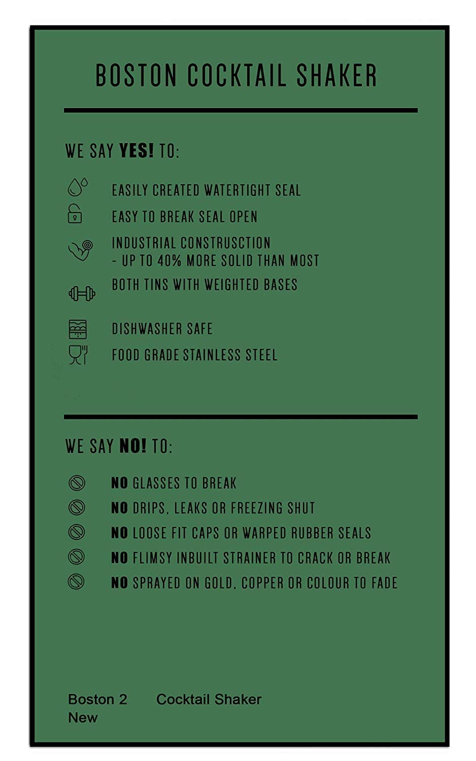 Rudra Exports Boston Cocktail Shaker 2 Pieces Set: 540 ml & 840 ml Weighted Professional Bartender Shaker Kit