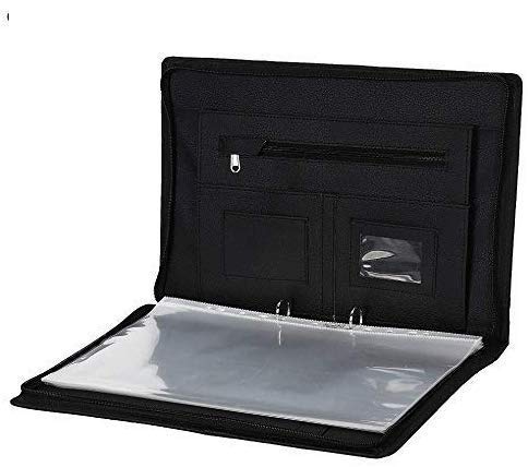 Rudra Exports Leatherette File Folders, Certificates Holder, Office Folder, Interview documents Holder for Men with Free 10 Leaf, Size: FS - Bigger Than A4