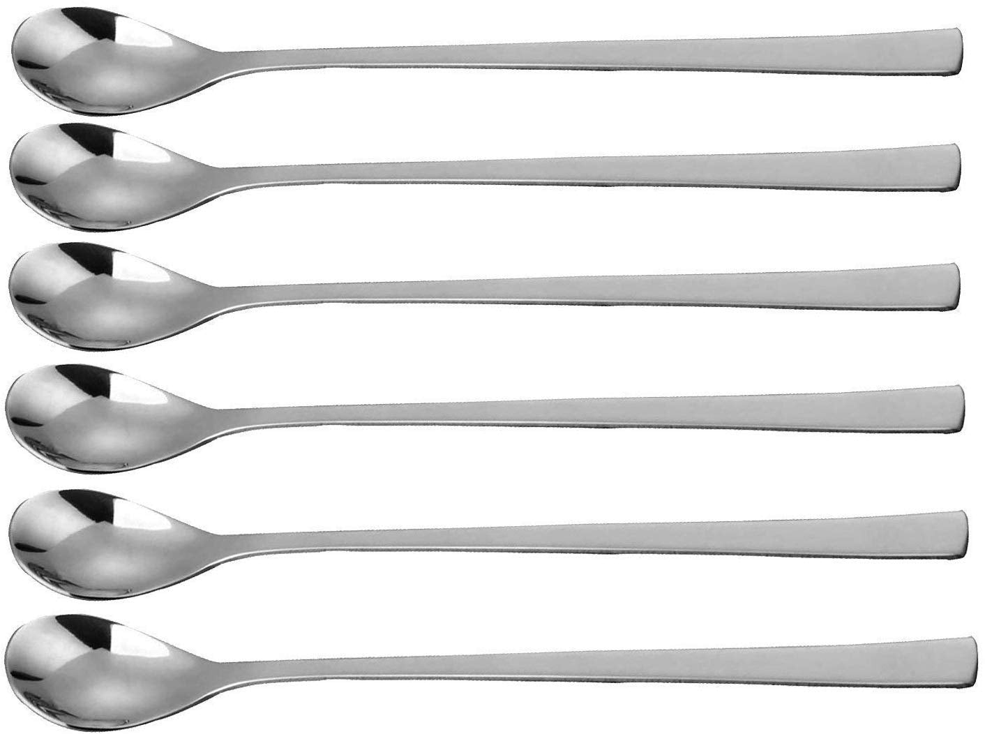 Rudra Exports Extra Long Spoon for Iced Tea, Coffee Ice Cream Spoon for Tall Glasses, Cocktail Bar Stainless Steel Spoon  Milkshake Spoon: 12 Pcs Set