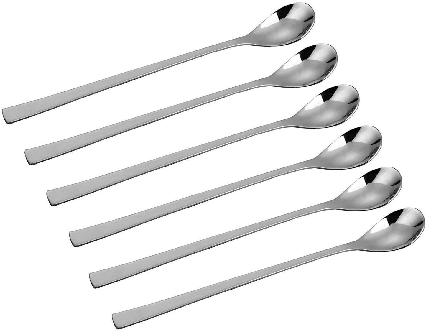 Rudra Exports Extra Long Spoon for Iced Tea, Coffee Ice Cream Spoon for Tall Glasses, Cocktail Bar Stainless Steel Spoon  Milkshake Spoon: 12 Pcs Set