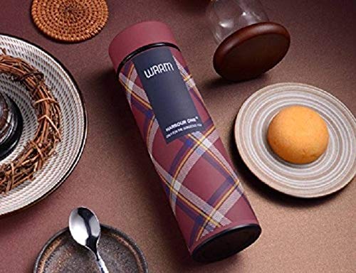 Rudra Exports Double Wall Vacuum Insulated Stainless Steel Flask BPA Free Thermos Travel Water Bottle Sipper 480 ml - Hot and Cold 12 Hours Red(Warm)