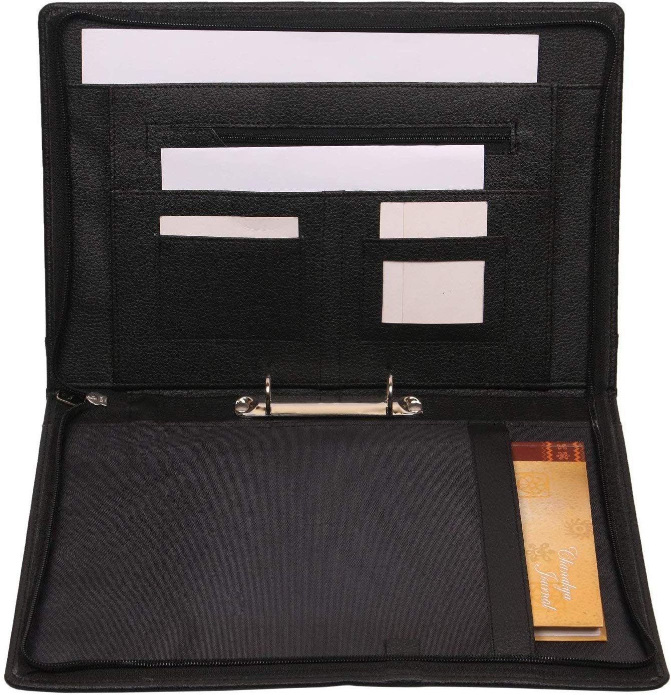 Rudra Exports Leatherette File Folders, Certificates Holder, Office Folder, Interview documents Holder for Men with Free 10 Leaf, Size: FS - Bigger Than A4