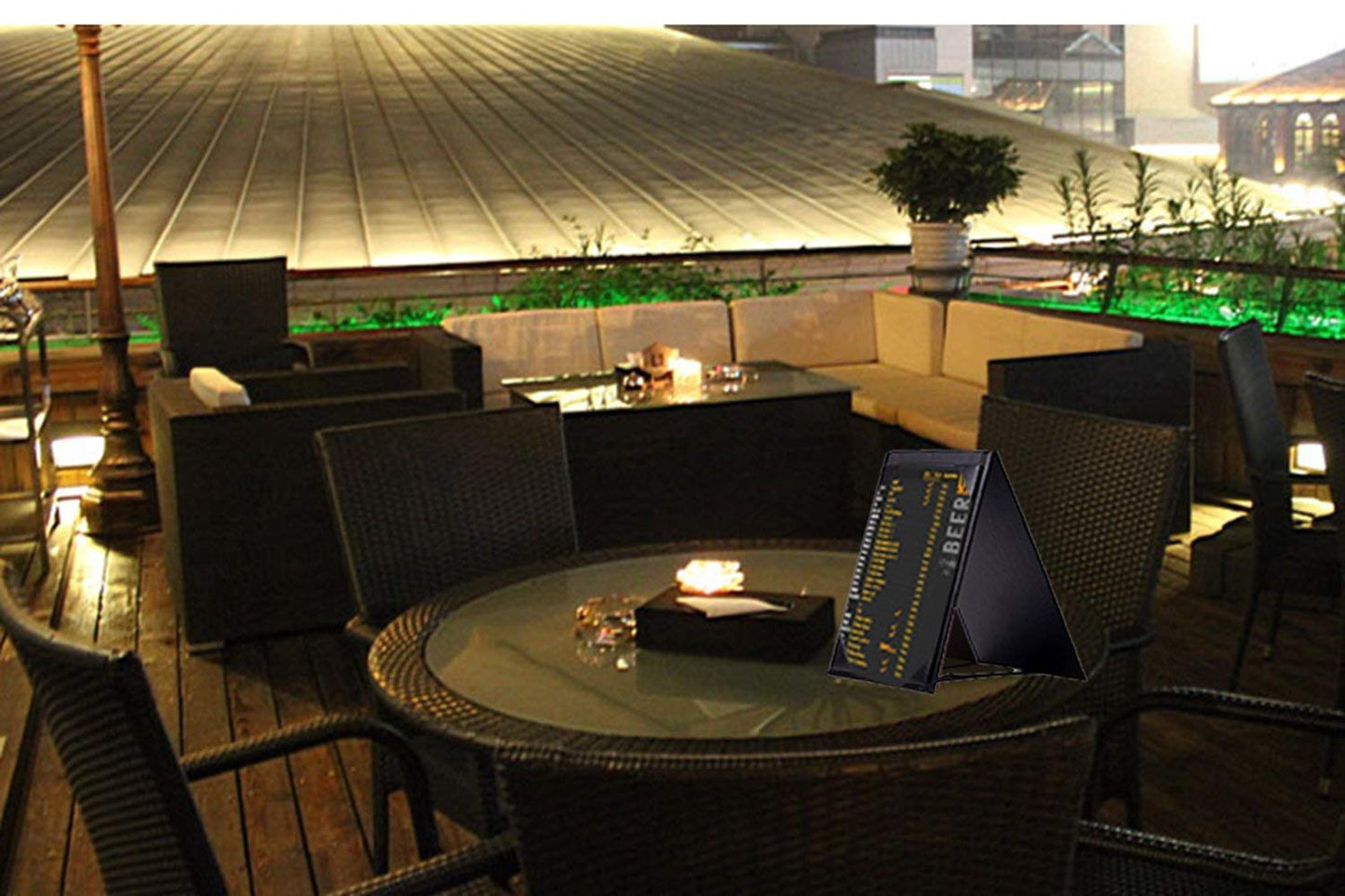 Rudra Exports Leather Menu Sign Display Stand for cafes Bars or Restaurant Presenter, Menu Holder Menu Covers for Specials or Drinks Black