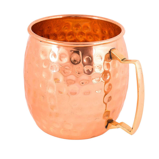 Rudra Exports Hammered Copper Moscow Mule Beer Mug Cup Copper Mule Mug Best for Parties Barware 450 ml Pack of 4