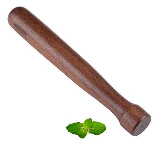 Rudra Exports Sheesham Wooden Muddler Bar Tool, 10 - Inch Hardwood Mojito Muddler with Flat Head, Commercial Grade Cocktail Drink Muddlers: 1 Pc
