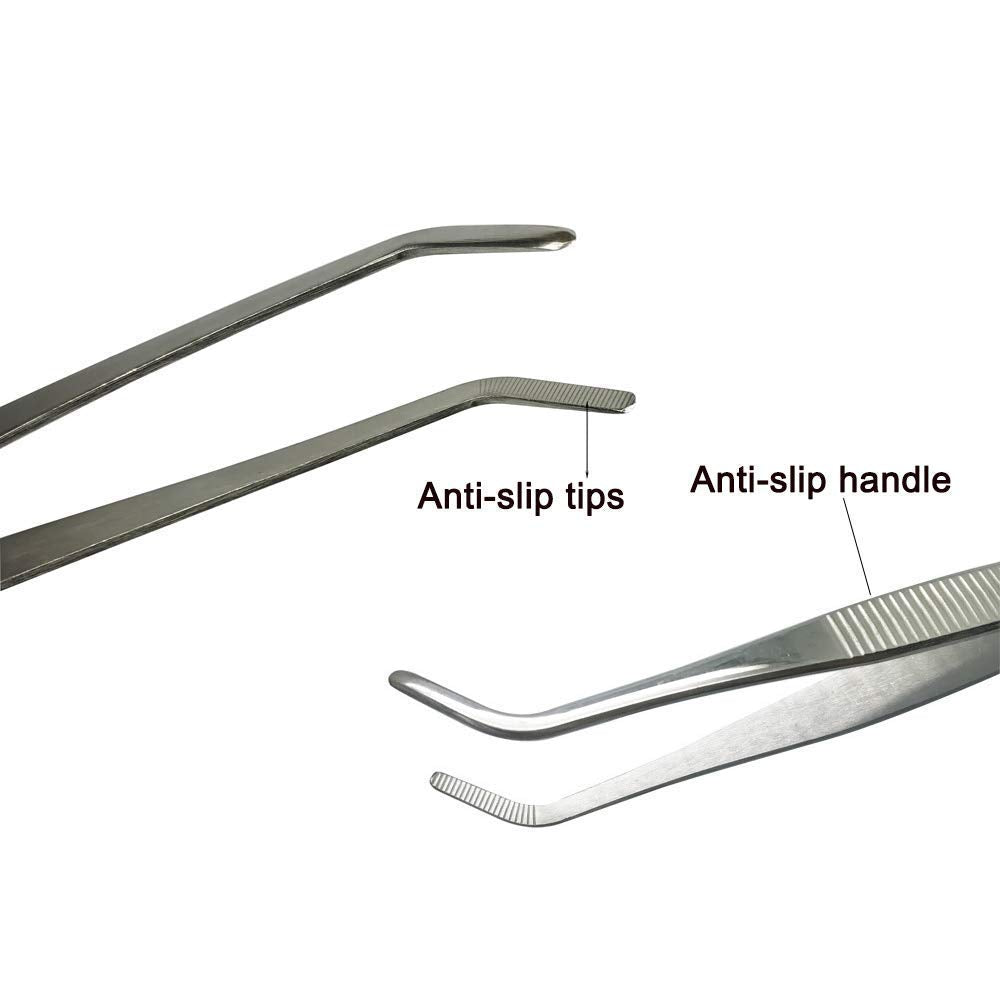 Rudra exports Kitchen Cooking Culinary Tweezers, Stainless Steel Precision Tongs, Medical Beauty Utensils, 6.3 Inches : 6 Pcs Set