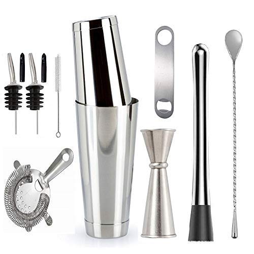 Rudra Exports Professional Bartender Tool Set, Bartender Home Bar Cocktail Maker Set 12 Pcs Set