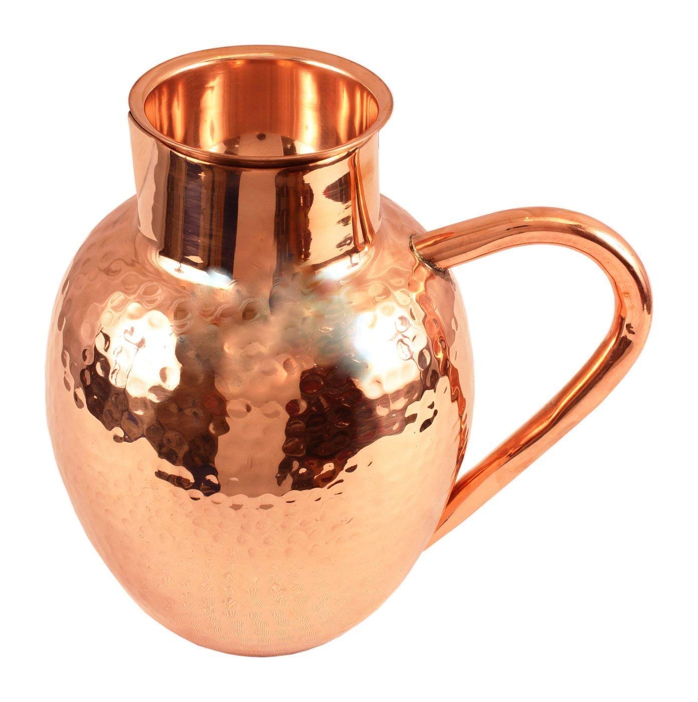 Rudra Exports Hammered Royal Surai Design Copper Jug Pitcher Storage and Serving Water Health Benefits 1500 ml