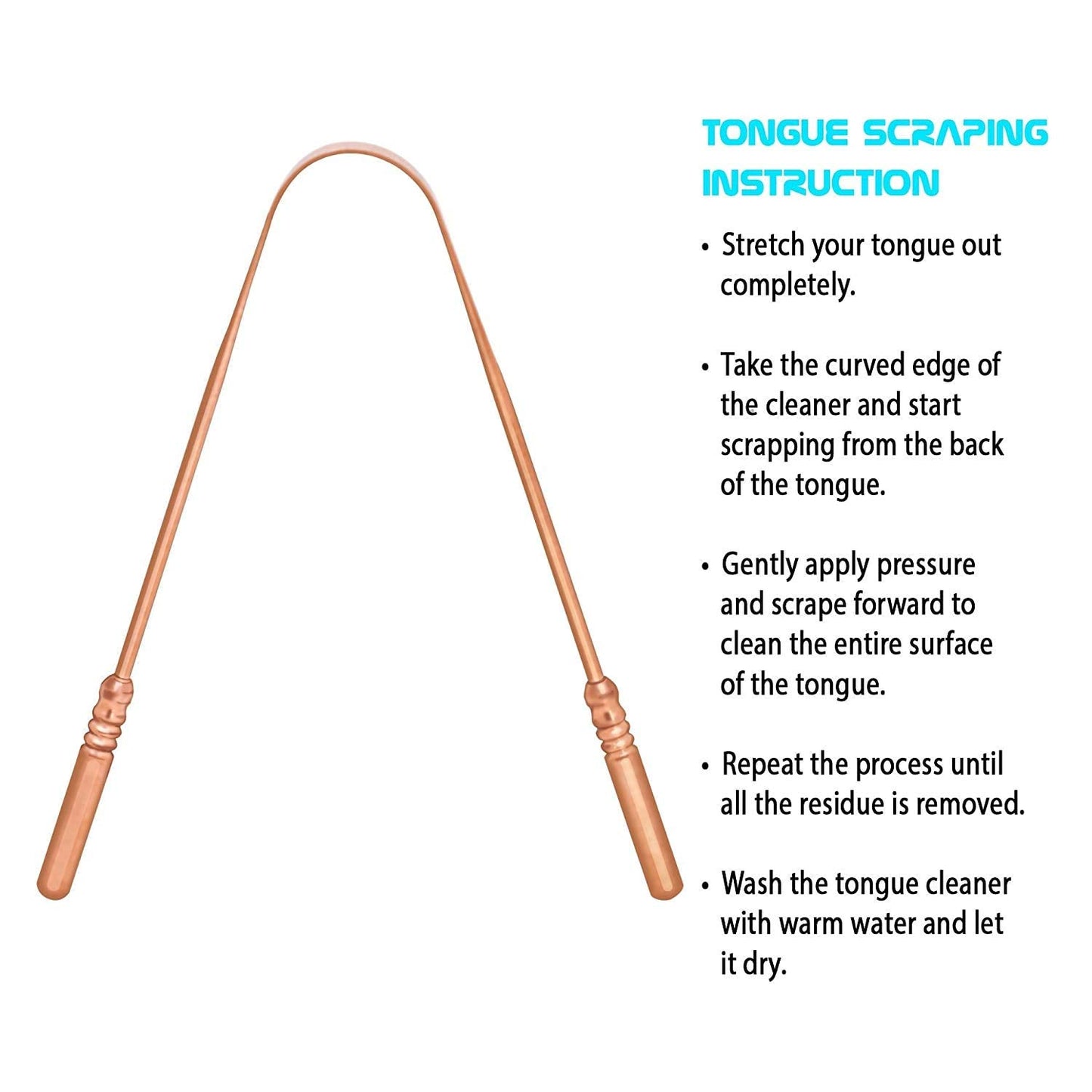 Rudra Exports Copper Tongue Cleaner Scrapper For Men & Women (Set of 2)