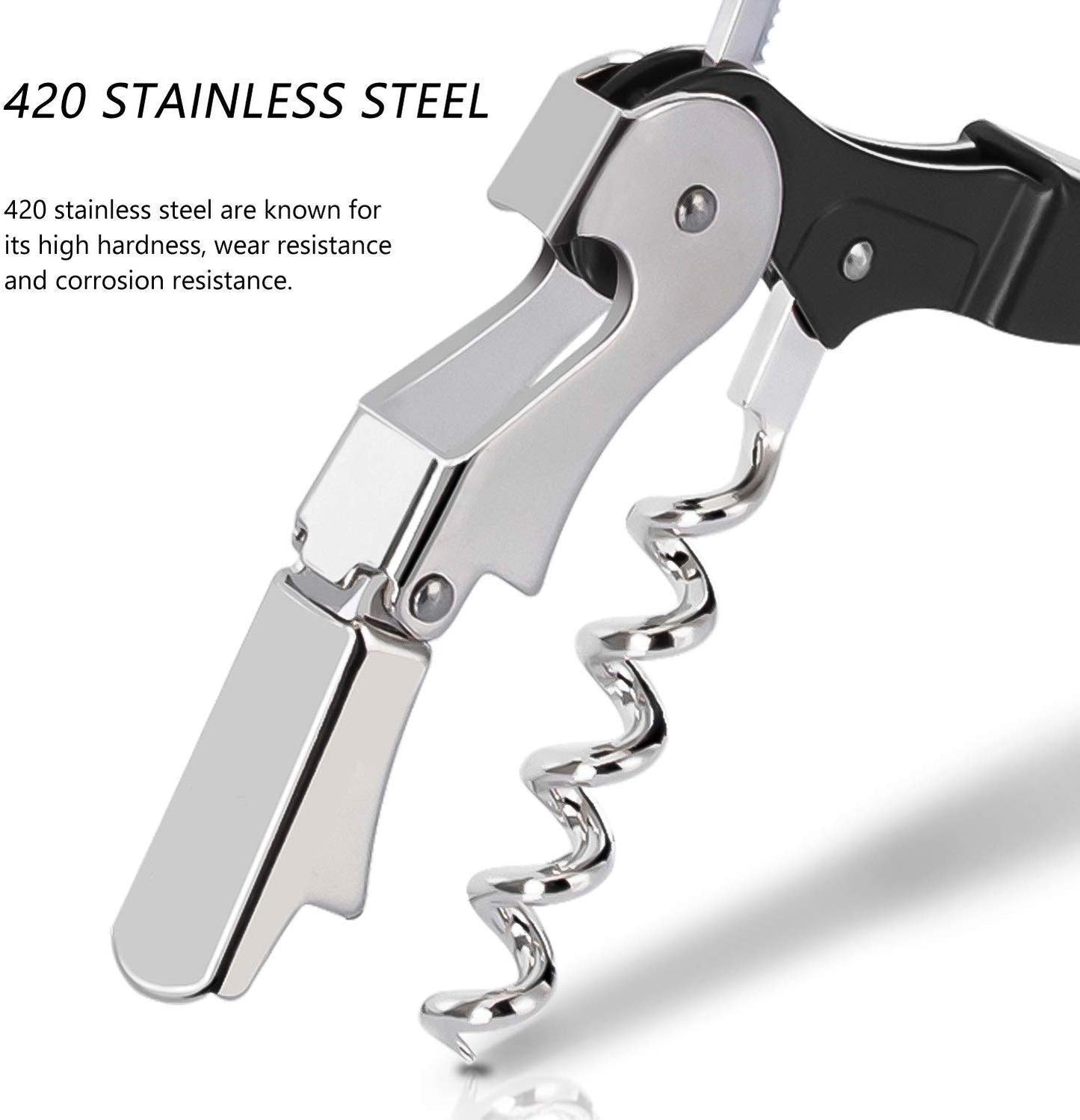 Rudra Exports Corkscrew Upgraded Heavy Duty Wine Opener with Foil Cutter and Bottle Opener for Restaurant Beer Opener :1 Pc.