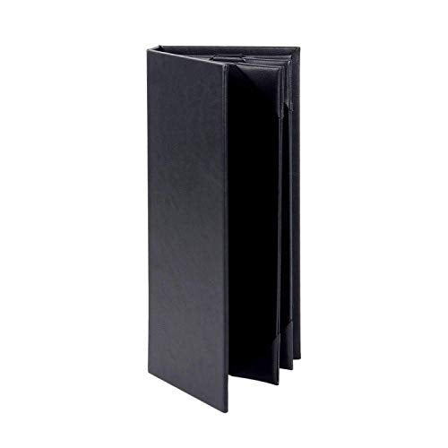 Rudra Exports Leather Double Fold Panel Menu Cover Menu Forder Black Restaurant Menu Covers, Wine List Cocktail Menu folder, Juice and Beverage Folder Four Six panel view Panel menu card : 01 Pc.