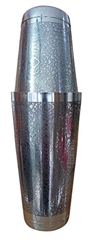 Rudra Exports Boston Cocktail Shaker with Engraving 2 Pieces Set: 540 ml & 840 ml Weighted Base