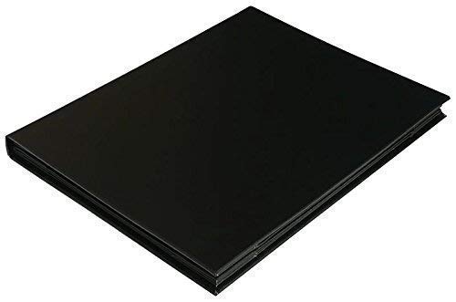 Rudra Exports Restaurant Leather Menu Covers Holders 9x12" Inches, 3 panel 4 view folder : Black