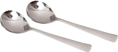 Rudra Exports Stainless Steel Serving Spoon Set 2 Pcs (9 inch)