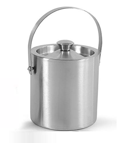 Rudra Exports Ice Bucket 1500 ML | Ice Tong | Peg Measure | Pourer | Set of 4 Pieces