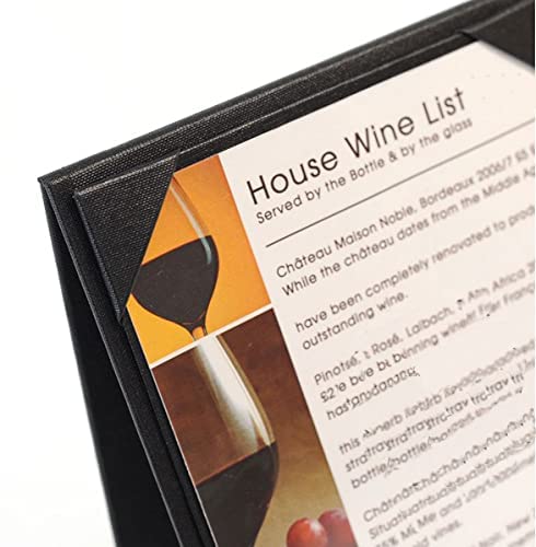 Rudra Exports Leather Menu Sign Display Stand for cafes Bars or Restaurant Presenter, Menu Holder Menu Covers for Specials or Drinks A4 Size : Black