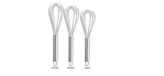 Rudra Exports Stainless Steel Egg Whisk Hand Blender Mixer Latte Maker for Milk Coffee Egg Beater Juice Set of 3 (8 inch,10 inch,12 inch)