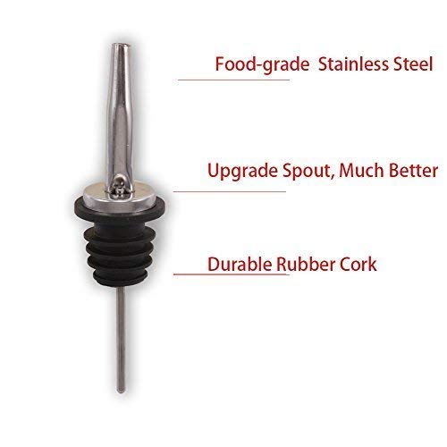 Rudra Exports Liquor Metal Pourers Classic Free Flow Bartender Bottle Pourer with Tapered Spout - set of 4 Pcs