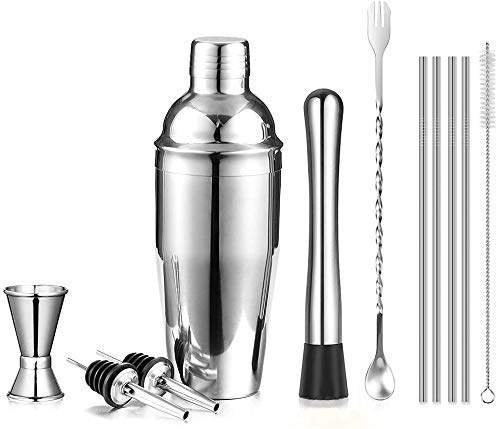 Rudra Exports Cocktail Shaker Set for Professional Bartender and Home Bar Including 500 ml Martini Shaker : 11 Pcs