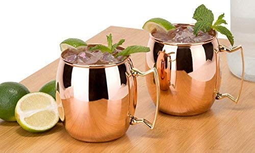 Rudra Exports Copper Moscow Mule Beer Mug Cup Copper Mule Mug Best for Parties Barware 450 ml Pack of 2