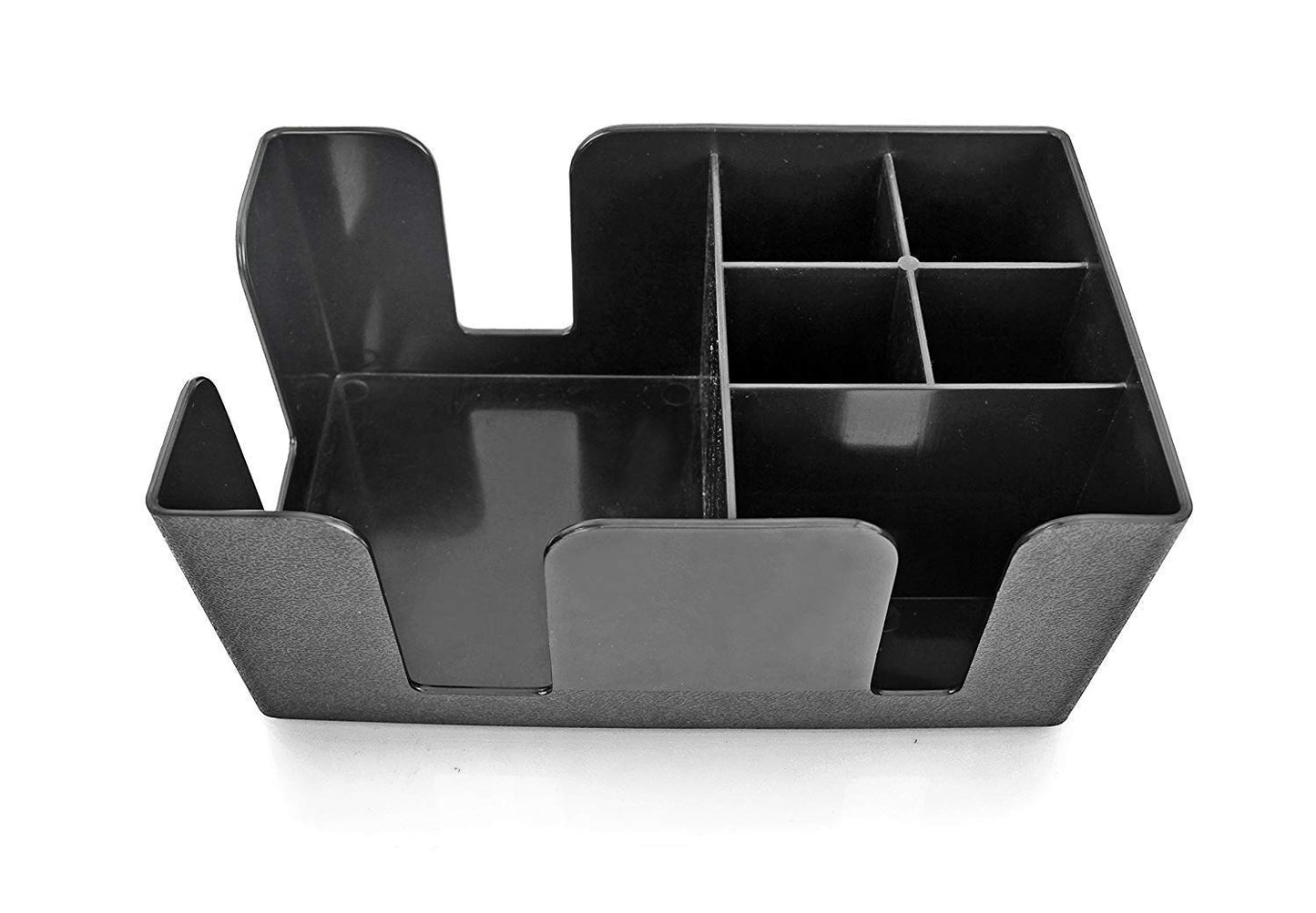 Rudra Exports Bar Caddy Organizer with 6 Compartments, Bar Condiment Caddy Organizer with Compartment of Napkin Holder & Straw Holder - Black