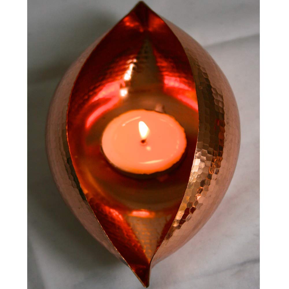 Rudra Exports Pure Copper T-Light Pod Votive Candle Holder
